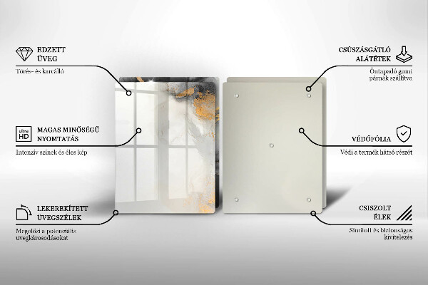 Sklenená doska na krájanie Abstrakcia so zlatom