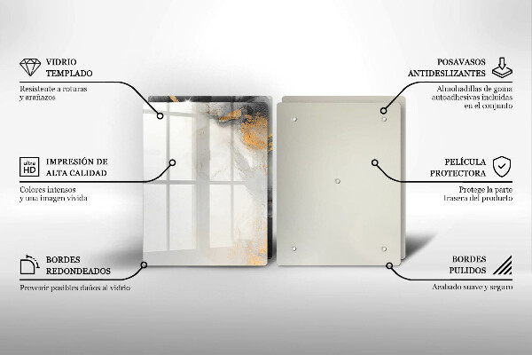 Sklenená doska na krájanie Abstrakcia so zlatom