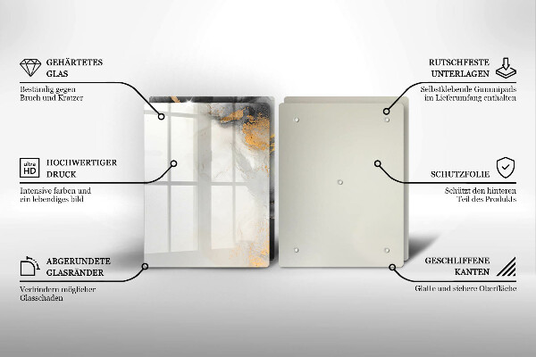 Sklenená doska na krájanie Abstrakcia so zlatom