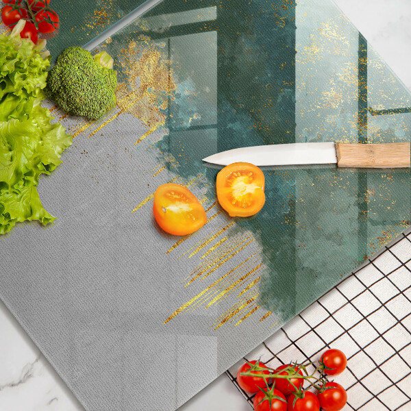 Sklenená doska na krájanie Abstrakcia so zlatom