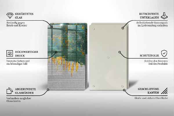 Sklenená doska na krájanie Abstrakcia so zlatom