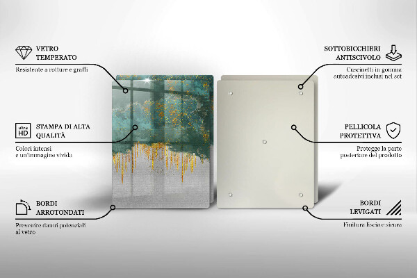 Sklenená doska na krájanie Abstrakcia so zlatom