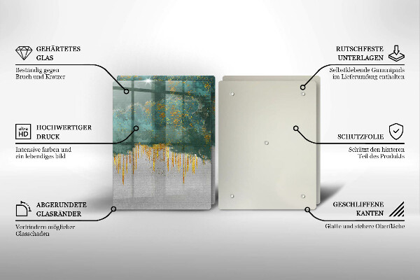 Sklenená doska na krájanie Abstrakcia so zlatom