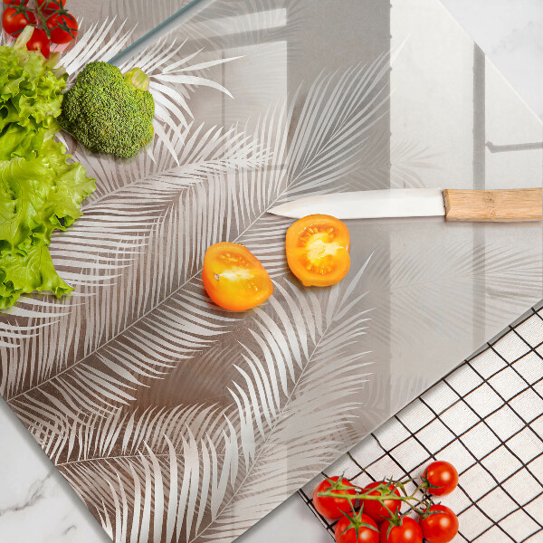 Sklenená doska na krájanie Boho vegetačné listy