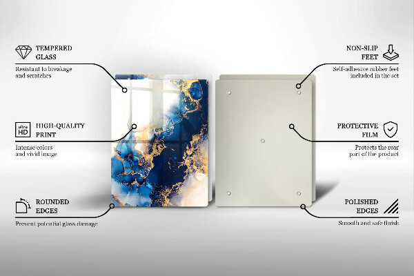 Sklenená doska na krájanie Abstrakcia s modrou