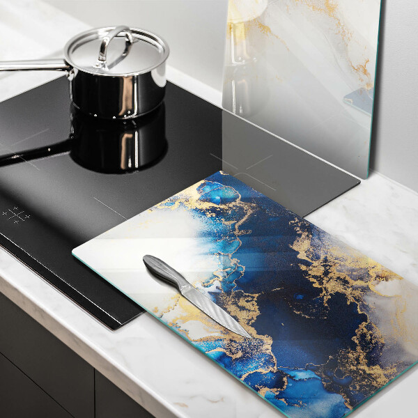 Sklenená doska na krájanie Abstrakcia s modrou