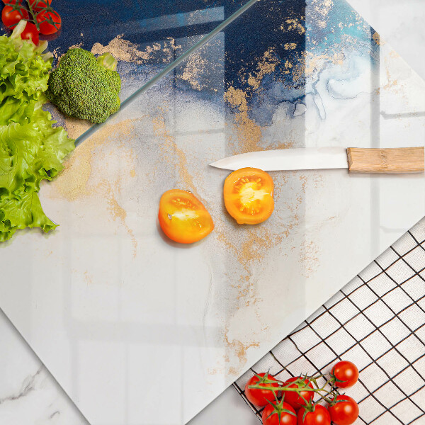 Sklenená doska na krájanie Abstrakcia s modrou