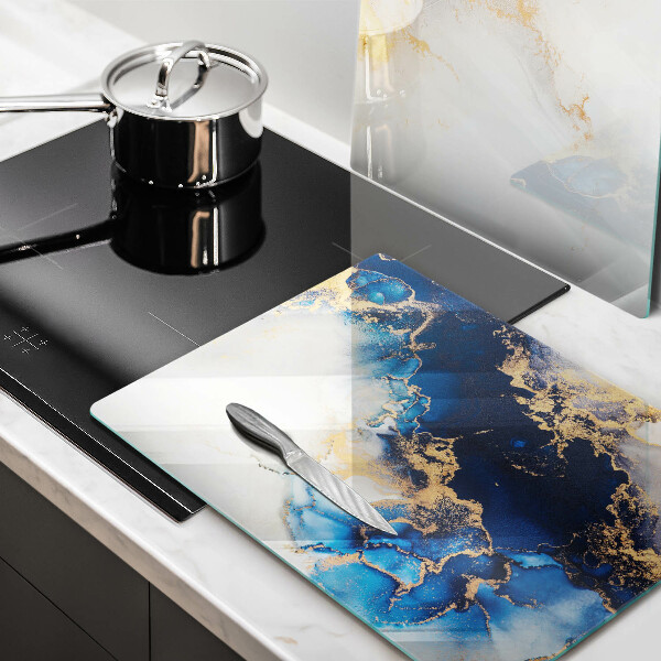 Sklenená doska na krájanie Abstrakcia s modrou