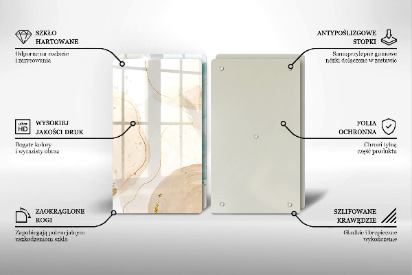 Sklenená doska na krájanie Svetlé boho tvary