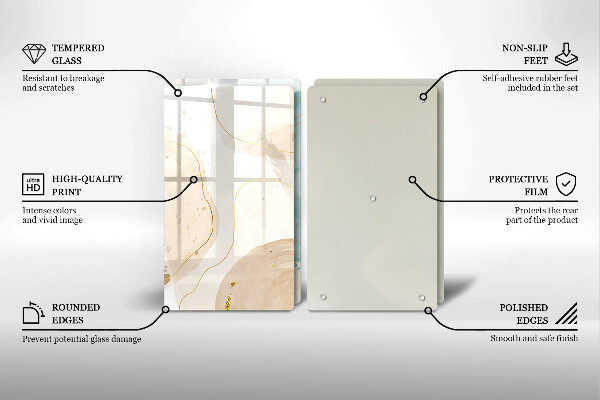 Sklenená doska na krájanie Svetlé boho tvary