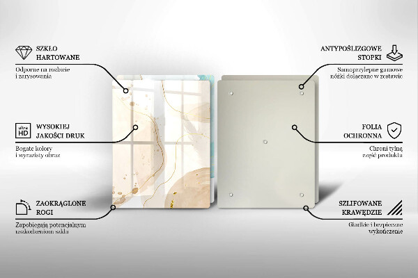 Sklenená doska na krájanie Svetlé boho tvary