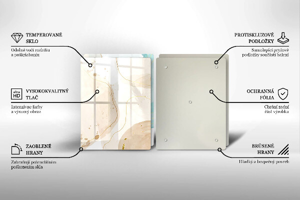 Sklenená doska na krájanie Svetlé boho tvary