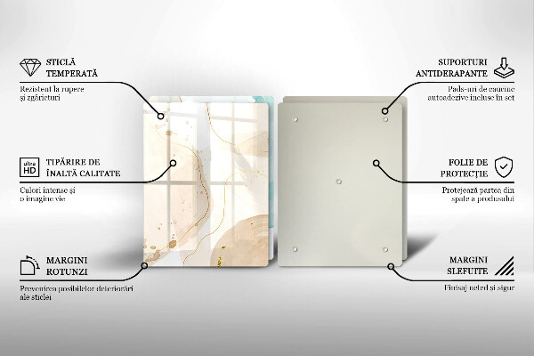 Sklenená doska na krájanie Svetlé boho tvary