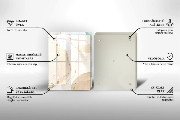 Sklenená doska na krájanie Svetlé boho tvary