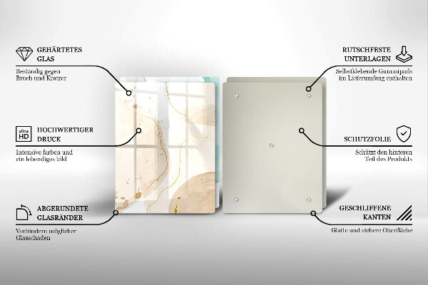 Sklenená doska na krájanie Svetlé boho tvary