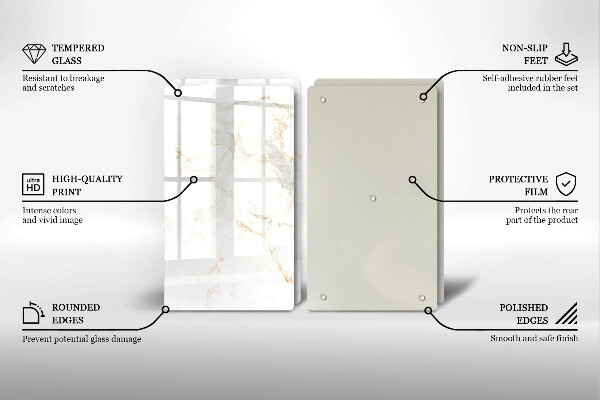 Sklenená doska na krájanie Elegantný mramorový kameň