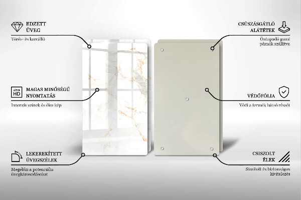 Sklenená doska na krájanie Elegantný mramorový kameň