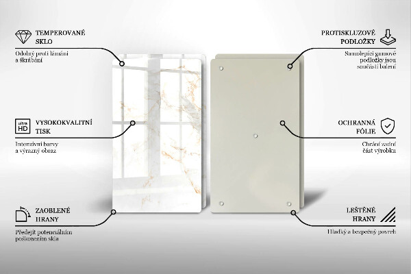 Sklenená doska na krájanie Elegantný mramorový kameň