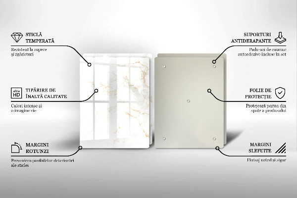 Sklenená doska na krájanie Elegantný mramorový kameň