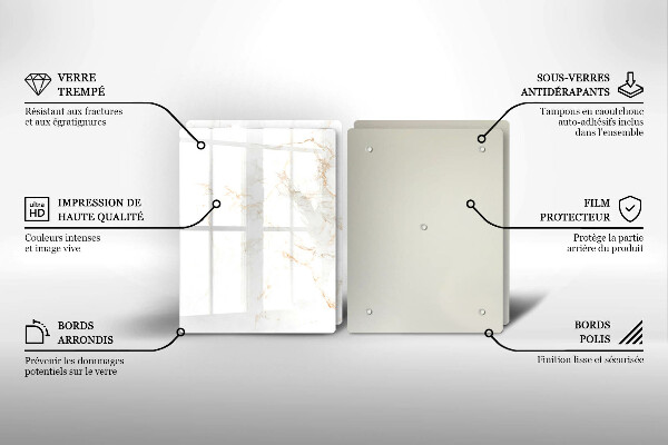 Sklenená doska na krájanie Elegantný mramorový kameň