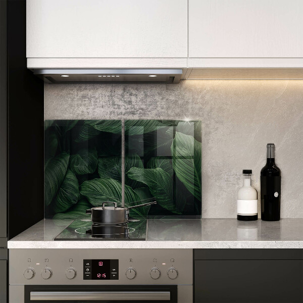 Sklenená doska na krájanie Tmavé listy