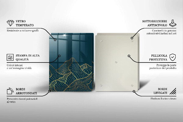 Kuchynská doska veľká zo skla Abstraktné hory