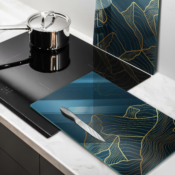 Kuchynská doska veľká zo skla Abstraktné hory