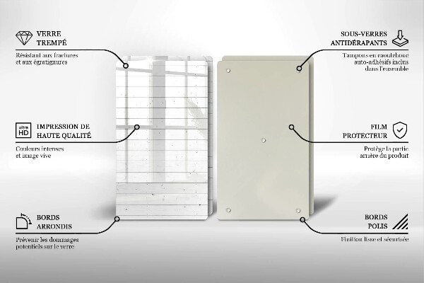 Kuchynská doska veľká zo skla Moderné svetlé dosky