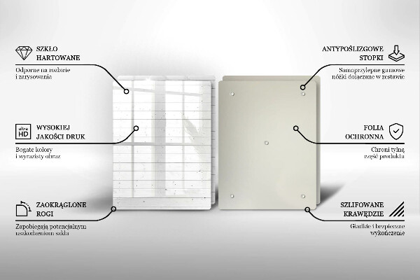 Kuchynská doska veľká zo skla Moderné svetlé dosky