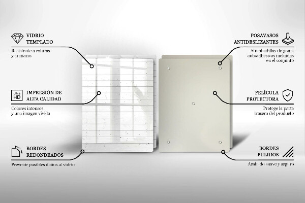 Kuchynská doska veľká zo skla Moderné svetlé dosky
