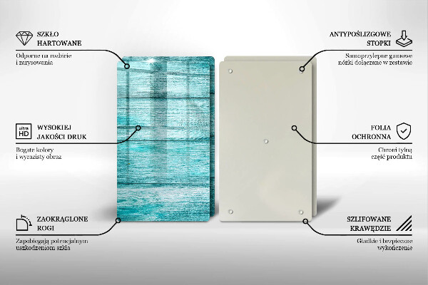 Kuchynská doska veľká zo skla Vintage drevené dosky