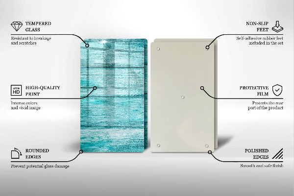 Kuchynská doska veľká zo skla Vintage drevené dosky