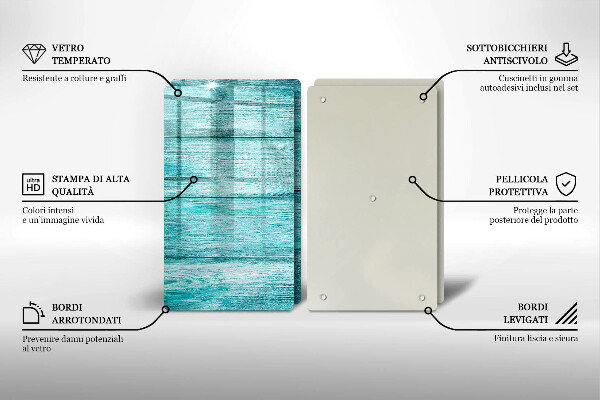 Kuchynská doska veľká zo skla Vintage drevené dosky