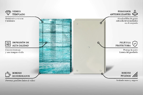 Kuchynská doska veľká zo skla Vintage drevené dosky