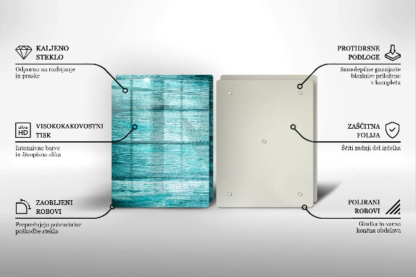 Kuchynská doska veľká zo skla Vintage drevené dosky
