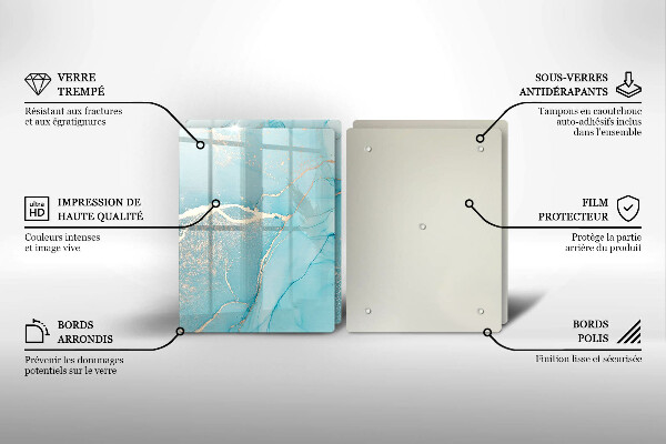 Kuchynská doska veľká zo skla Kamenná abstrakcia