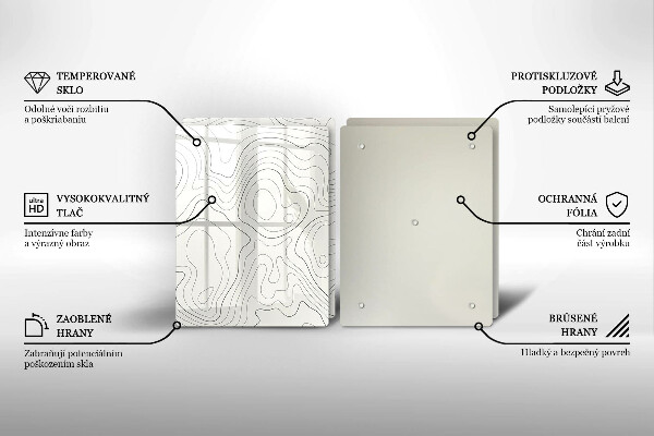 Kuchynská doska veľká zo skla Dizajn čiarového umenia