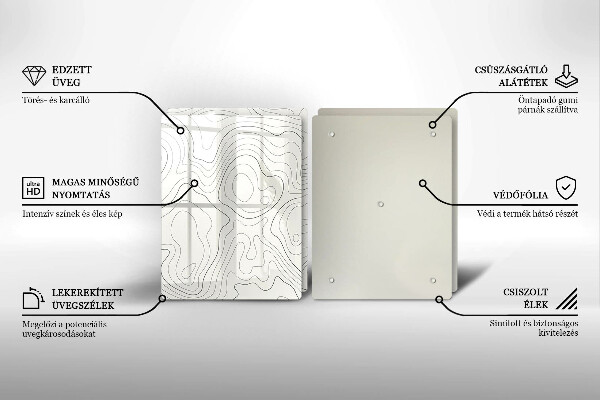 Kuchynská doska veľká zo skla Dizajn čiarového umenia