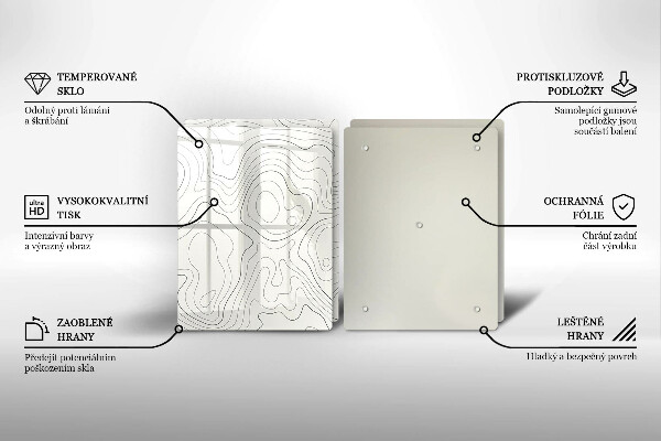 Kuchynská doska veľká zo skla Dizajn čiarového umenia