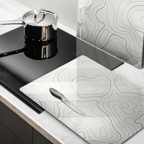 Kuchynská doska veľká zo skla Dizajn čiarového umenia