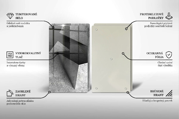 Kuchynská doska veľká zo skla Konkrétna abstrakcia