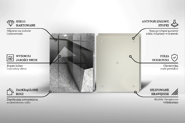 Kuchynská doska veľká zo skla Konkrétna abstrakcia