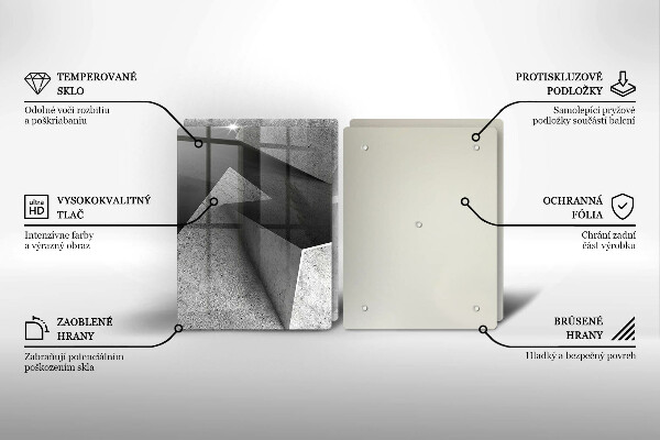 Kuchynská doska veľká zo skla Konkrétna abstrakcia