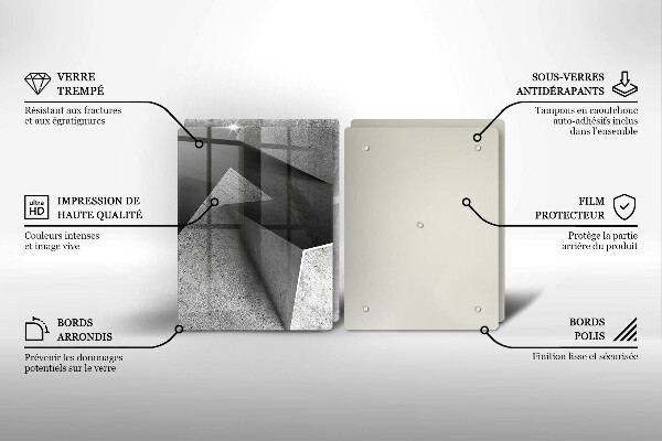 Kuchynská doska veľká zo skla Konkrétna abstrakcia
