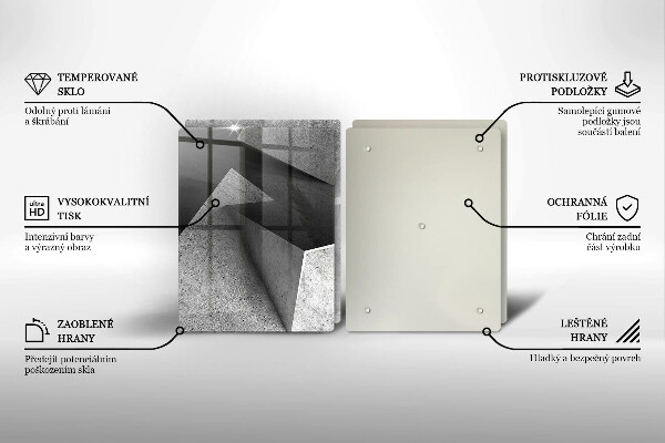 Kuchynská doska veľká zo skla Konkrétna abstrakcia