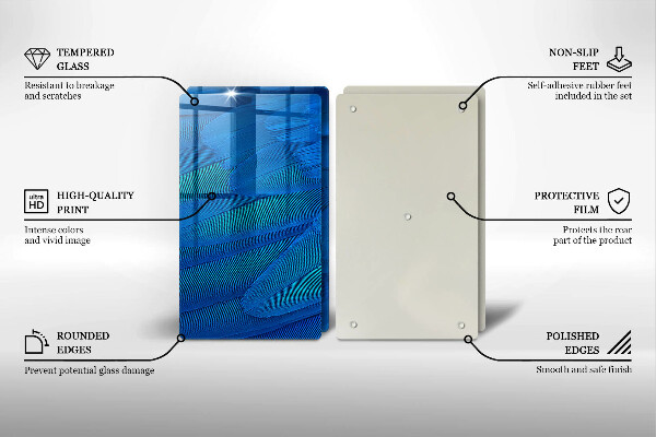 Kuchynská doska veľká zo skla Vtáčie perie