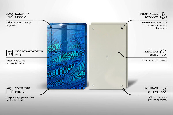 Kuchynská doska veľká zo skla Vtáčie perie