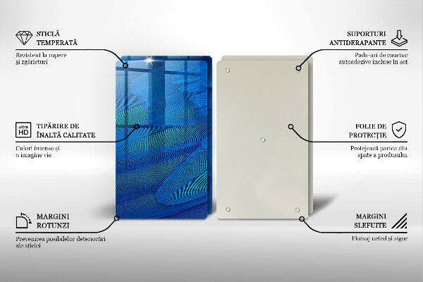 Kuchynská doska veľká zo skla Vtáčie perie