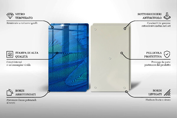 Kuchynská doska veľká zo skla Vtáčie perie