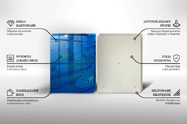 Kuchynská doska veľká zo skla Vtáčie perie